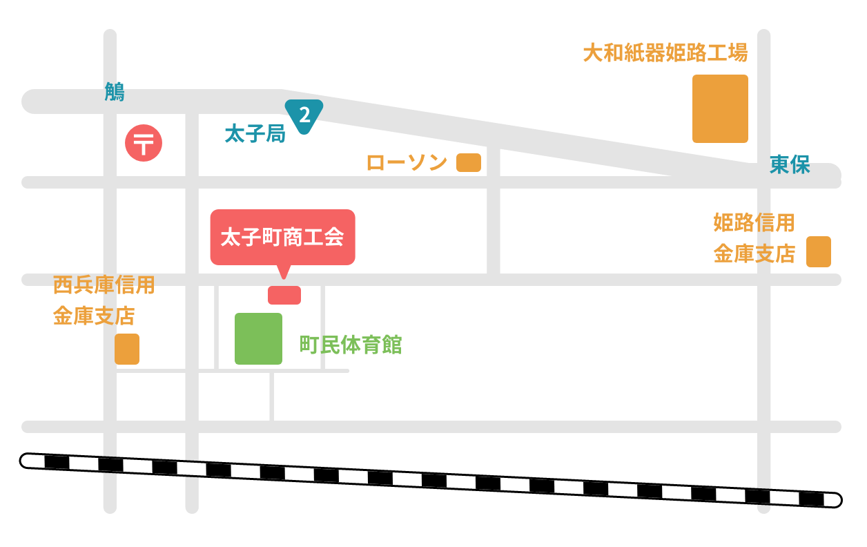 太子町商工会への地図